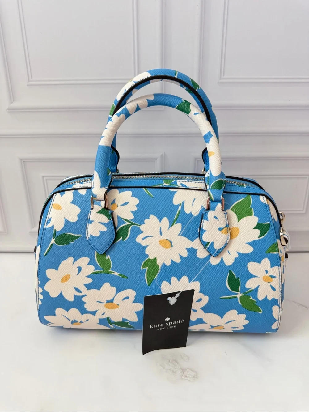 Kate Spade Madison Charming Daisy Duffle Crossbody Bag Blue Floral NWT $349